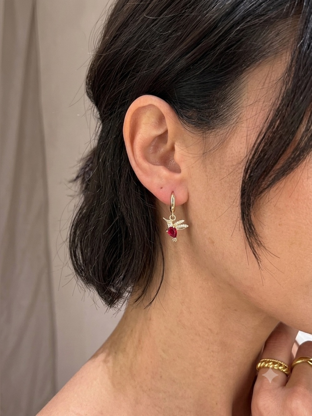 Bird Huggie Hoops Earrings